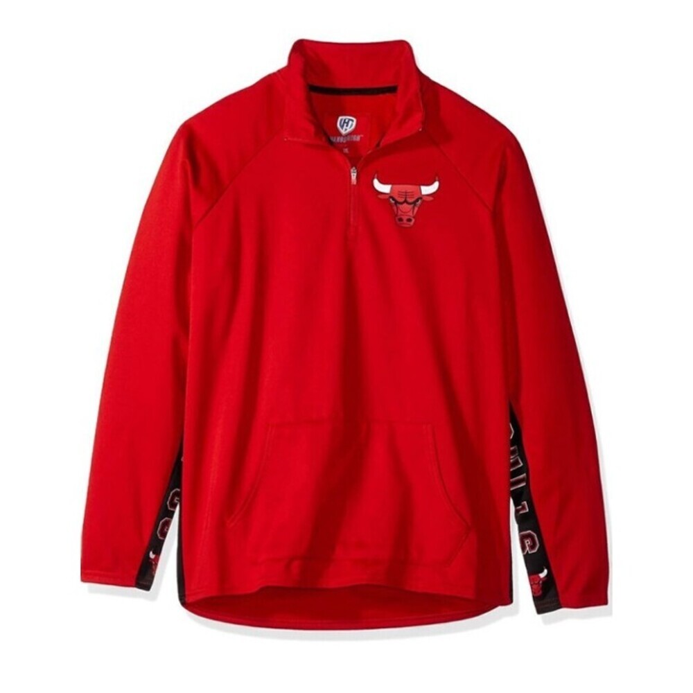 Chicago Bulls Hands High Adult Womens Size Small MVP Quarter Zip Pullover Red